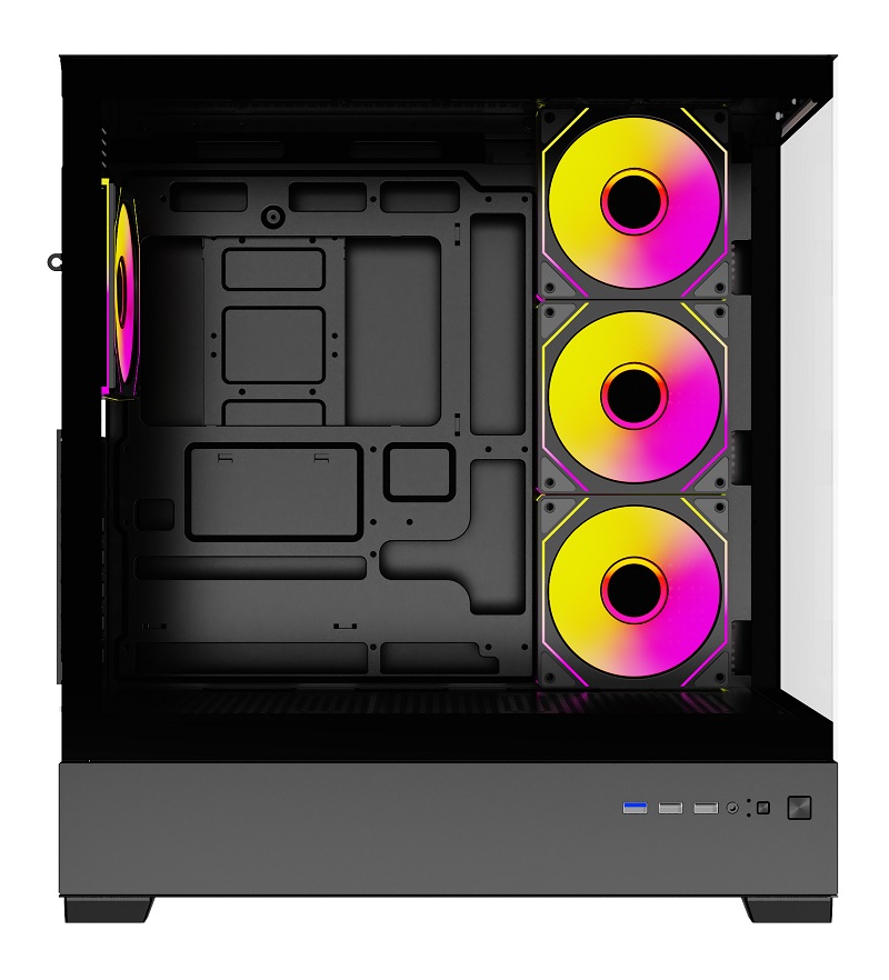 Корпус Wintek Tower 225-B TG [Midi Tower, 4x 120 мм ARGB, Черный]