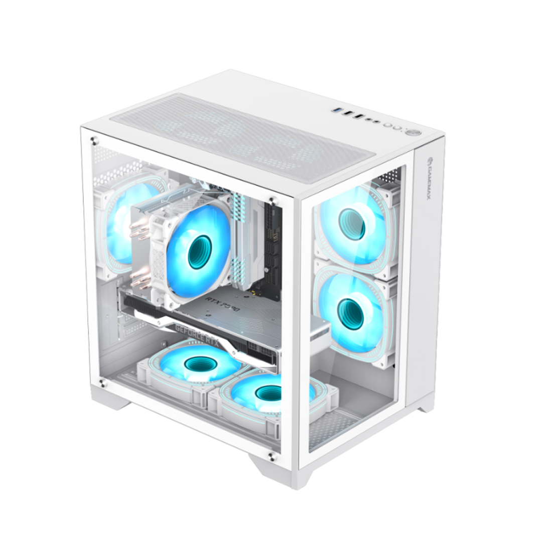Корпус GameMax Infinity Mini WH (9101-0000R00190) [Mini Tower, 7х 120 мм ARGB, белый]