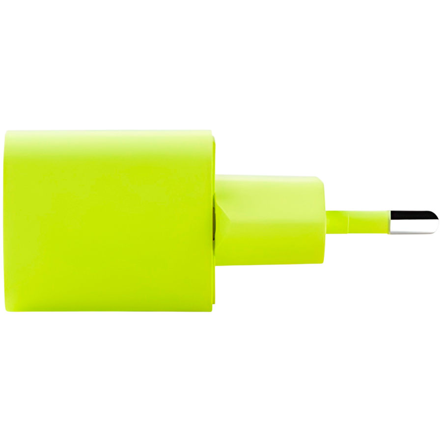 ttec SmartCharger GAN 20W PD (2SCG20LNS) Travel Fast Charger + USB-C - Lightning Cable 120cm, Neon Yellow