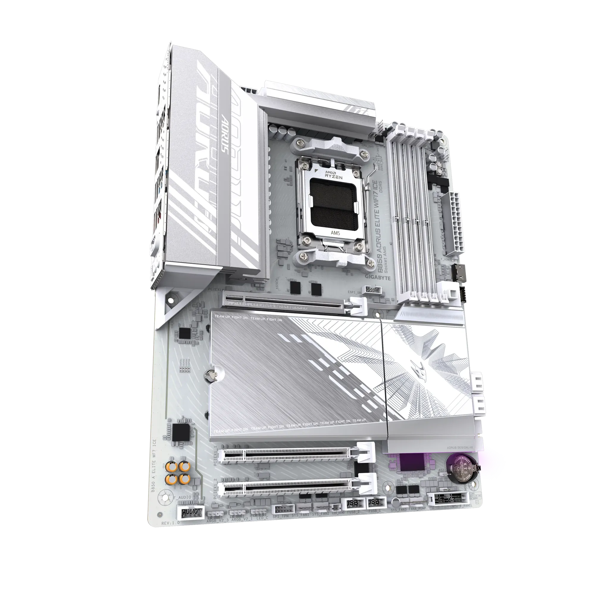 Материнская плата Gigabyte B850 AORUS ELITE WIFI7 ICE [AM5, AMD B850, 4xDDR 5, 3xM.2, 3xPCI-E x16, Standard-ATX]