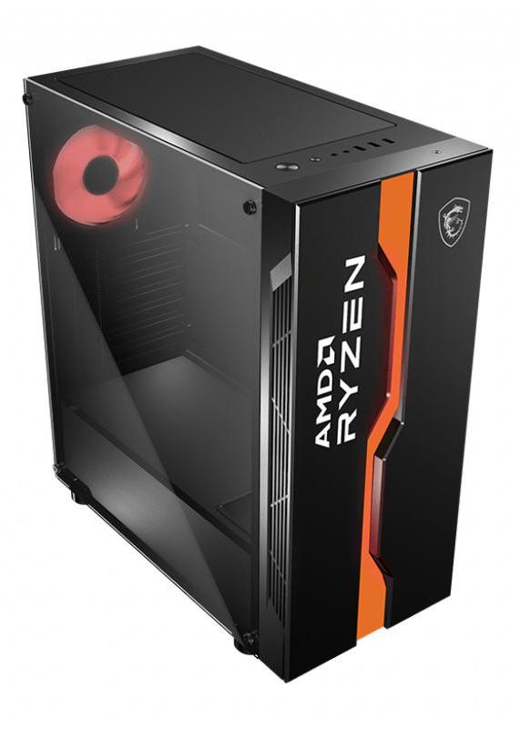 Корпус MSI MAG VAMPIRIC 011C, черный+оранжевый, Midi tower