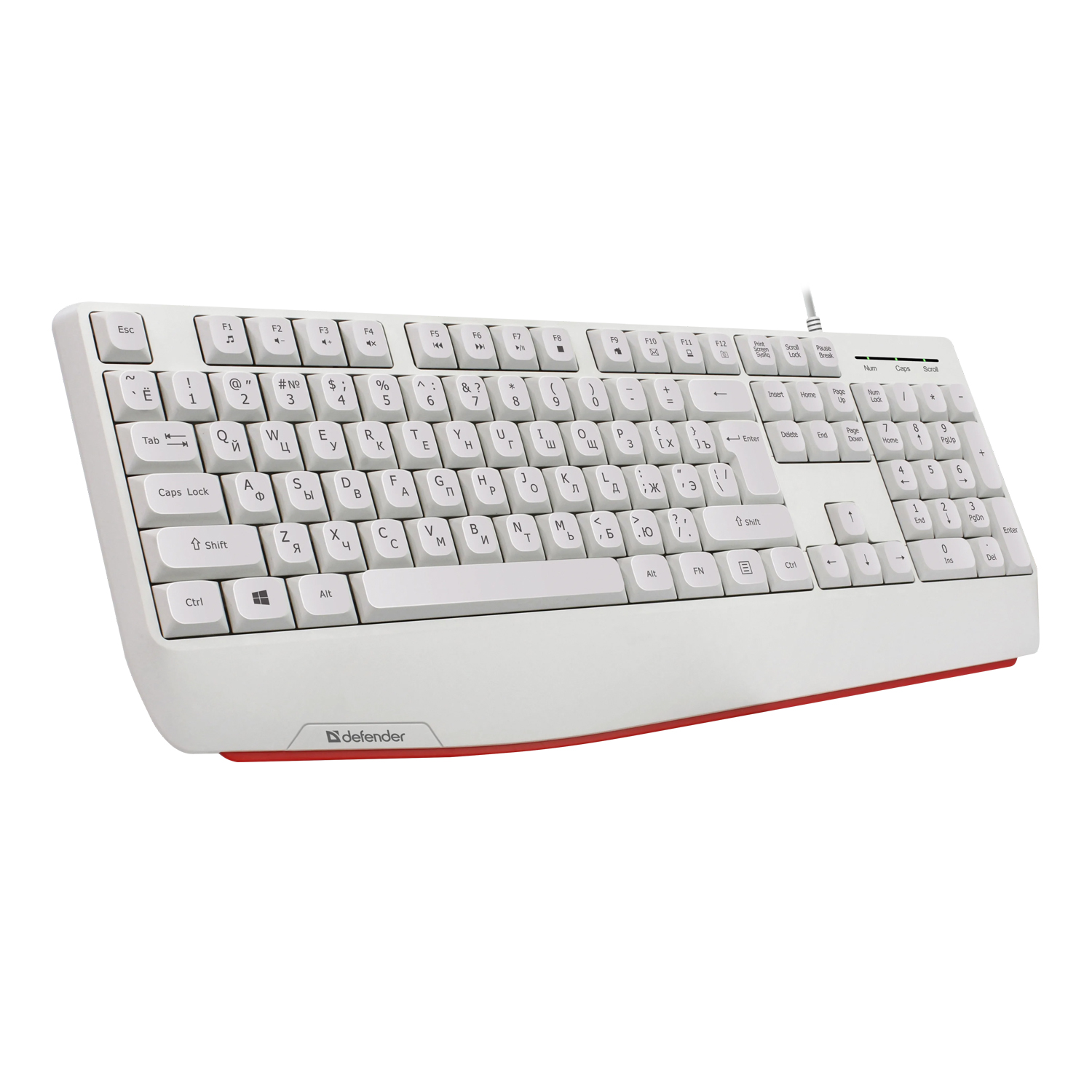 Клавиатура Defender Atom HB-546 (45547) [Мембранная, проводная, клавиш - 104, белая]