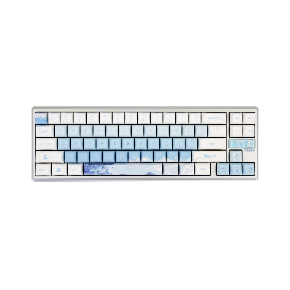 Клавиатура Varmilo Monet VTP68 Kailh Prestige Voice (A68A100G6A8A01A063) [механическая, проводная + беспроводная, RGB подсветка, Kailh Prestige Voice Switch, белая]