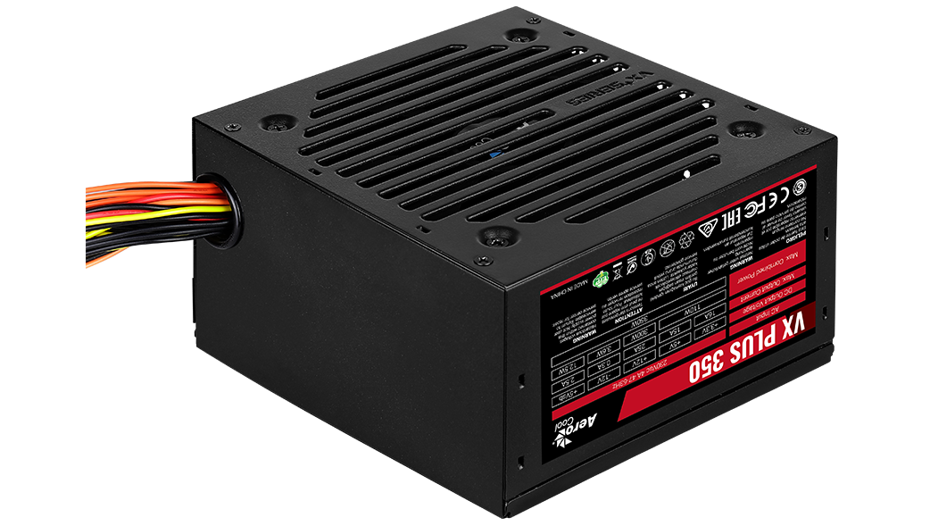 Блок питания AeroCool VX PLUS Stealth 350 (ACPN-VS35NEY.12) [350 Вт, 80 PLUS нет, 2x SATA, Нет PCIe, 1x 4+4 pin CPU, ATX]
