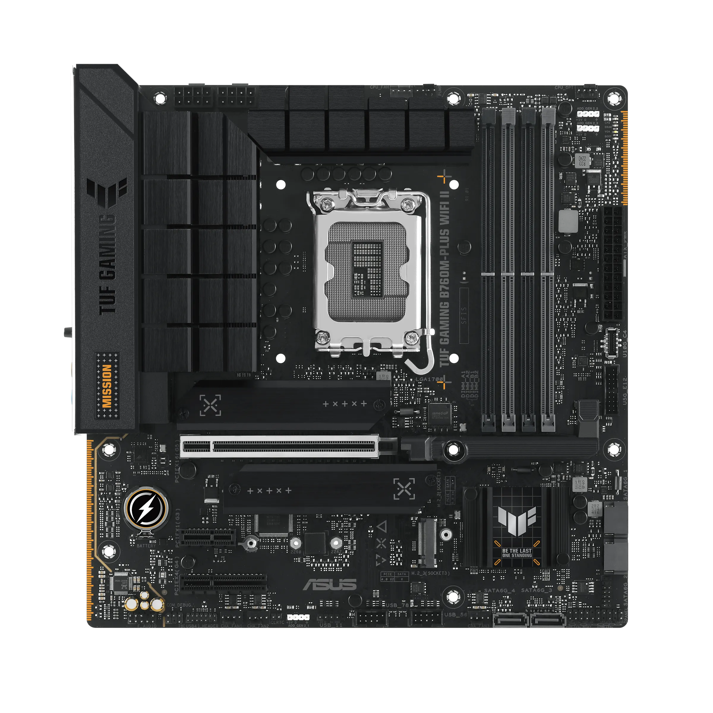 Материнская плата Asus TUF GAMING B760M-PLUS WIFI II, LGA 1700, Intel B760, 4xDDR 5, 3xM.2