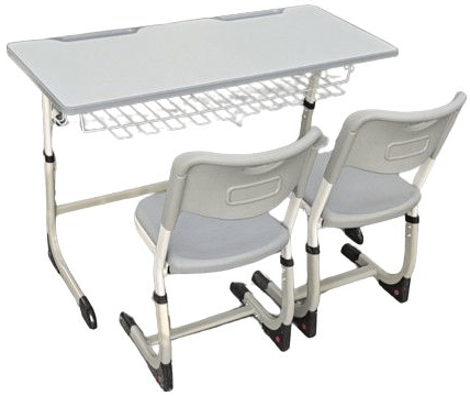 Двухместная регулируемая парта UniTech, Высота 67-77 см Цвет: Серый