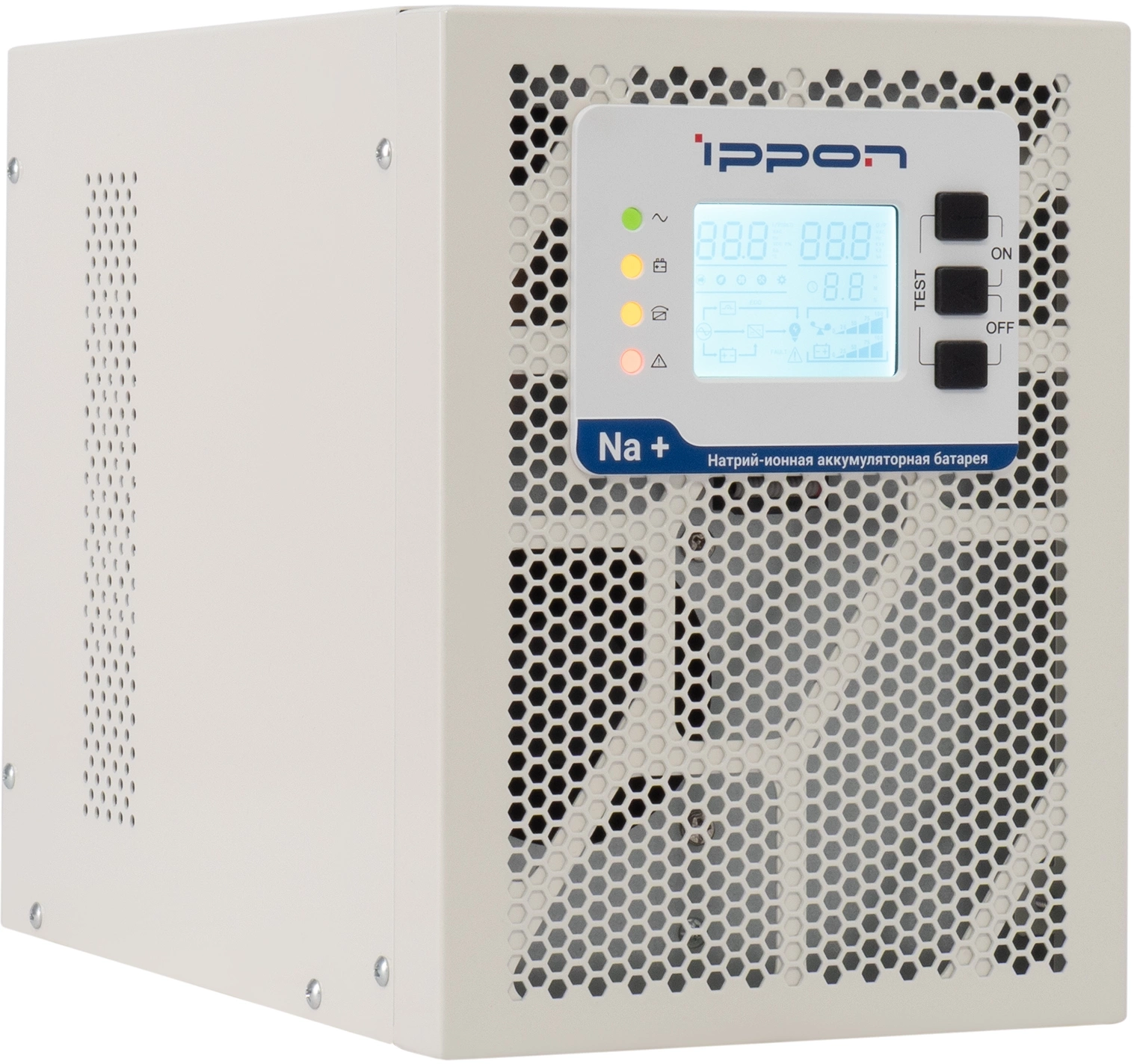 ИБП Ippon Na+ TAE 1000 1000W/Tower online/батарея 12V 4,8Ah*3/USB-B/RS-232/EPO/3 euro роз/ЖК-дисплей/поддержка SNMP/Бел