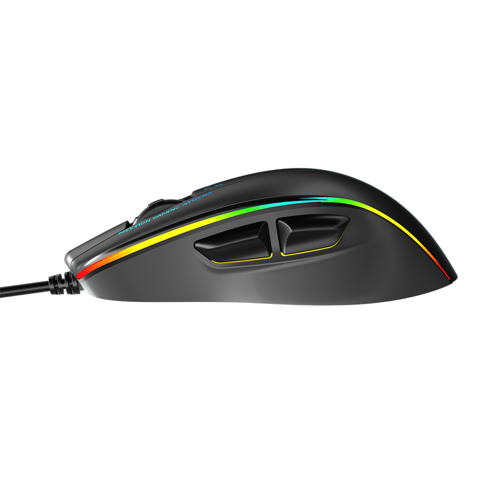 Мышь MeeTion GM23 (GM23_2023 Black) [проводная, светодиодная, 12800 DPI, 1000 Гц, подсветка, черная]