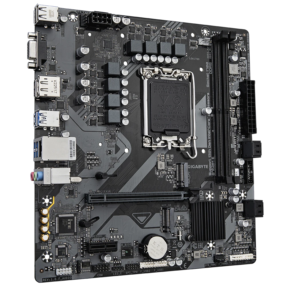Материнская плата Gigabyte B760M E [LGA 1700, Intel B760, 2xDDR 5, 2xM.2, 1xPCI-E x16, Micro-ATX]
