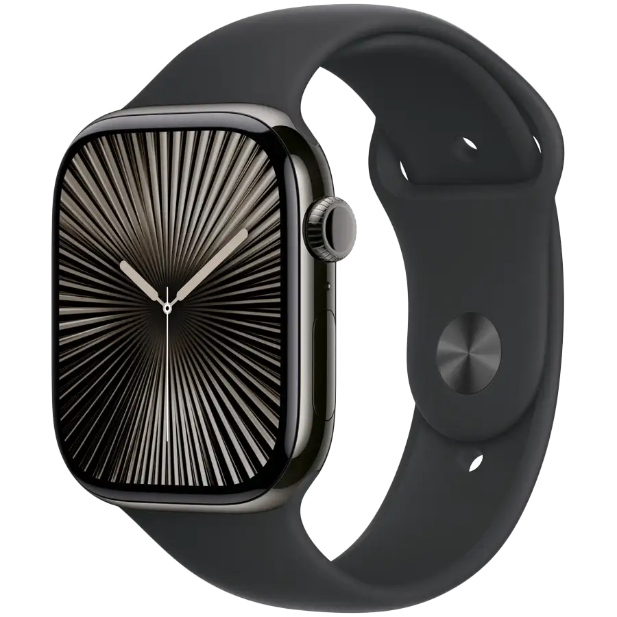 Ремешок для Apple Watch 46 мм, черный, спортивный - размер XL (MXM53ZM/A)