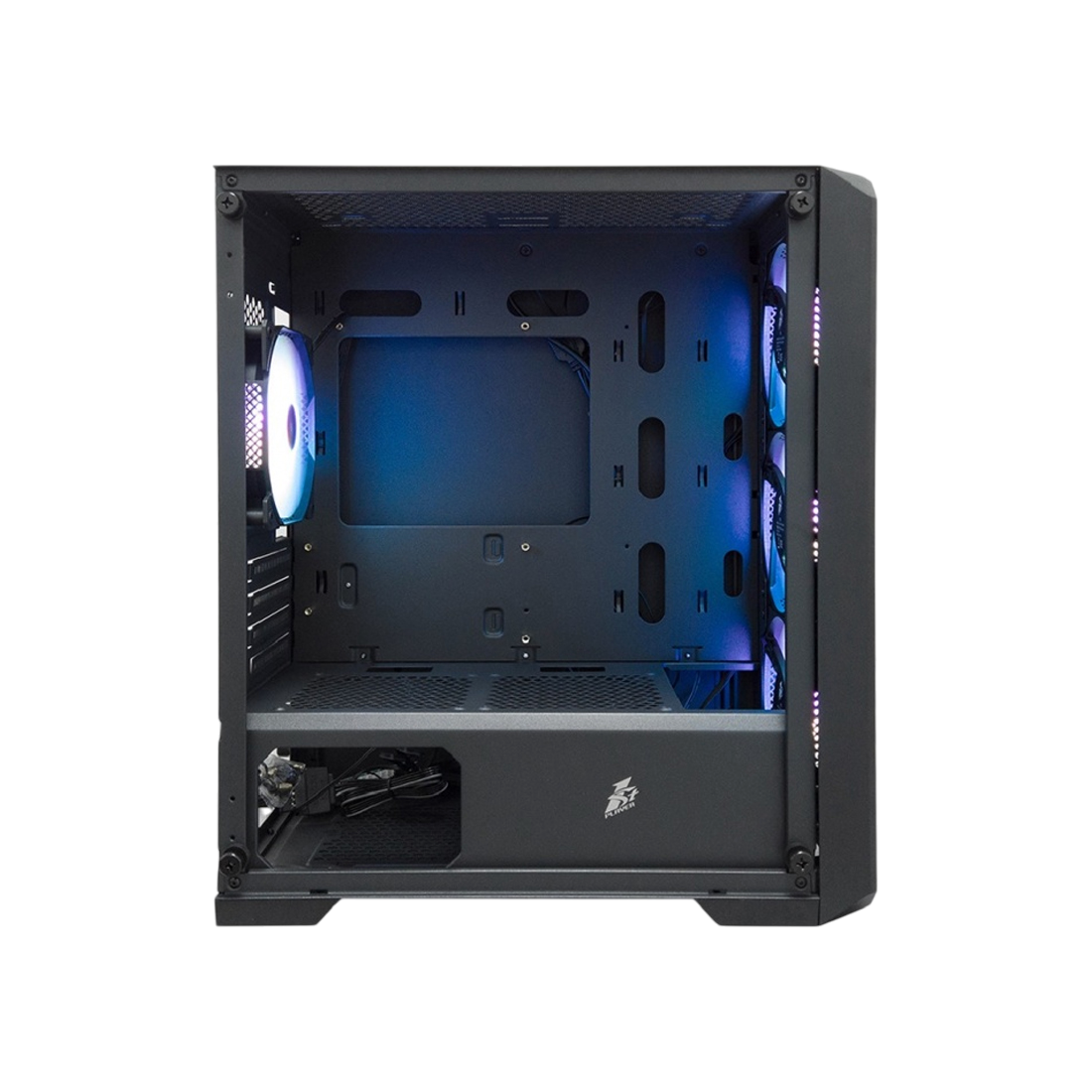 Корпус 1stPlayer TRILOBITE T5 (T5-BK-4F7) [Mini Tower, 4*120мм F2 RGB, черный]