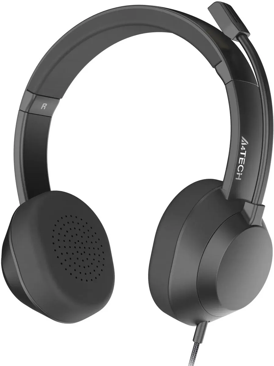 Наушники A4tech FH150U, с микрофоном, черный - купить в интернет-магазине Forcecom.kz Наушники A4tech FH150U, с микрофоном, черный