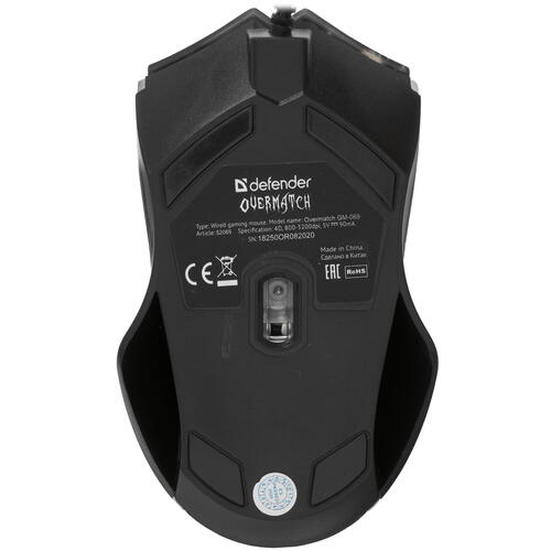 Мышь Defender Overmatch GM-069 [проводная, светодиодная, 2400 DPI, подсветка]