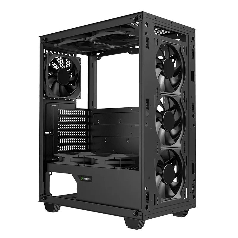 Корпус GameMax Fortress TG (1126-3602R0022) [Midi Tower, 1 x 120x120 мм, черный]