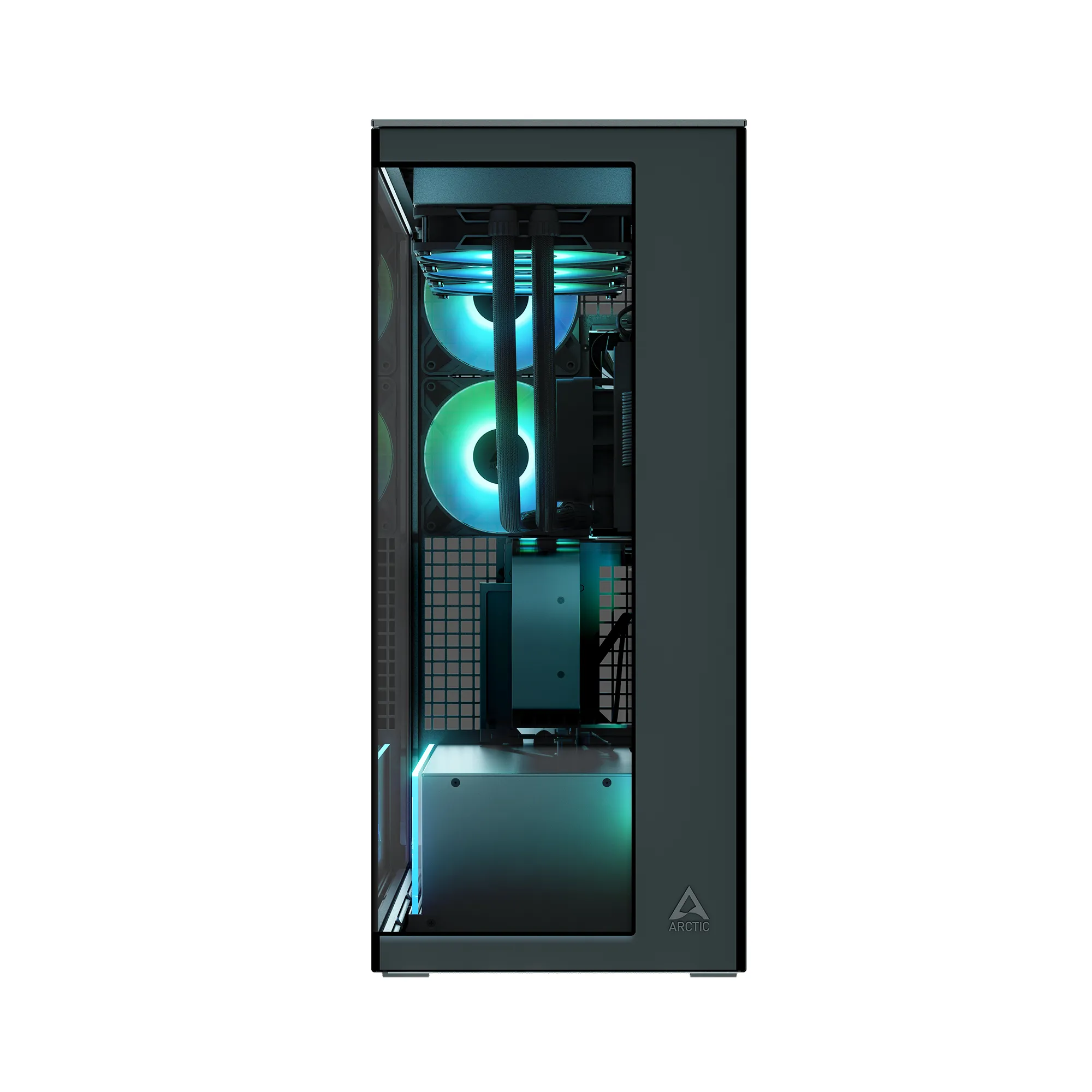 Корпус Arctic Xtender VG Black(Mirror Glass) (ACPCC00019A) [Full Tower, 2×120 мм + 3×140 мм A-RGB, Черный]