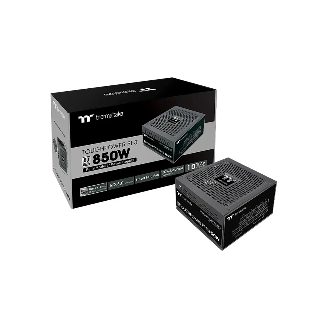 Блок питания Thermaltake Toughpower PF3 850W (PS-TPD-0850FNFAPE-3) [850 Вт, 80 PLUS Platinum, 8x SATA, 1 x 16 pin (12VHPWR), 4 x 6+2 pin PCIe, 2x 4+4 pin CPU, ATX]