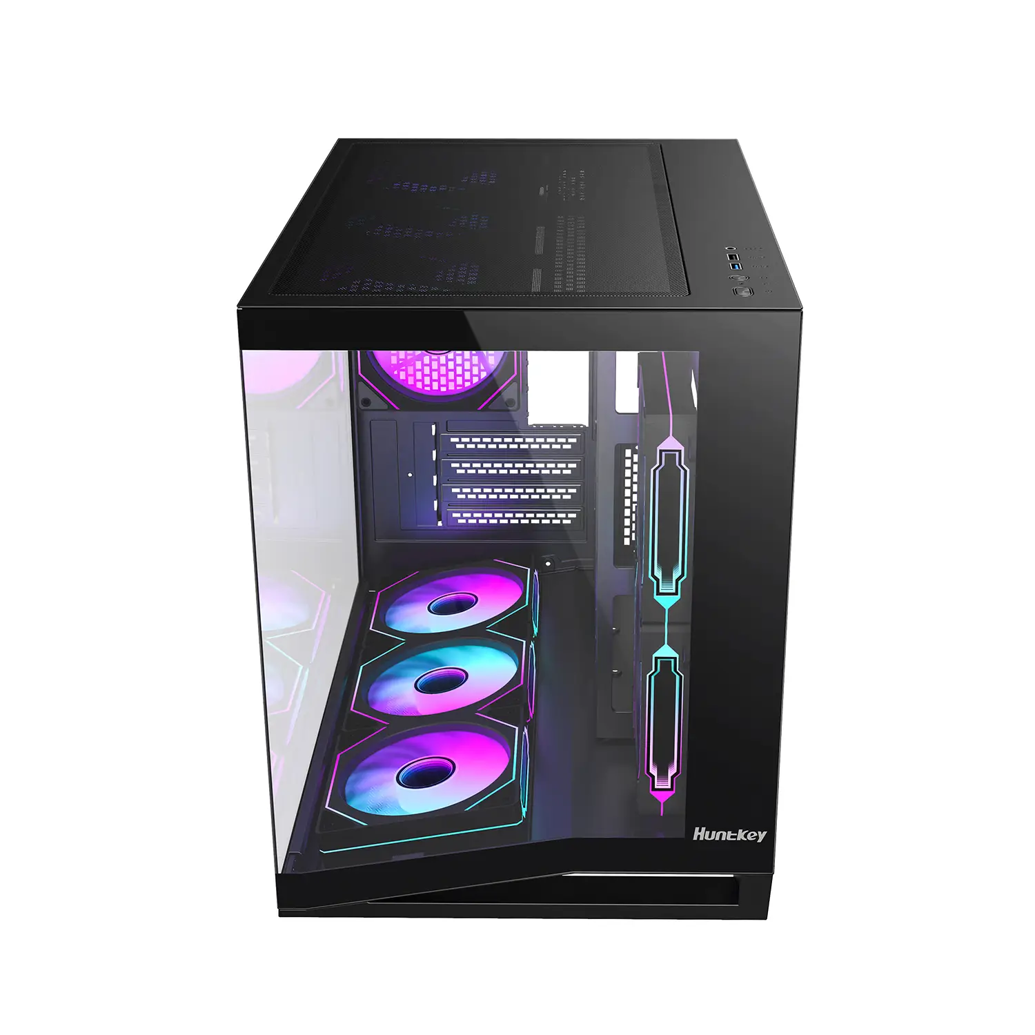 Корпус HuntKey S960 V2 StormX [Mini Tower, без вентиляторов, Черный]