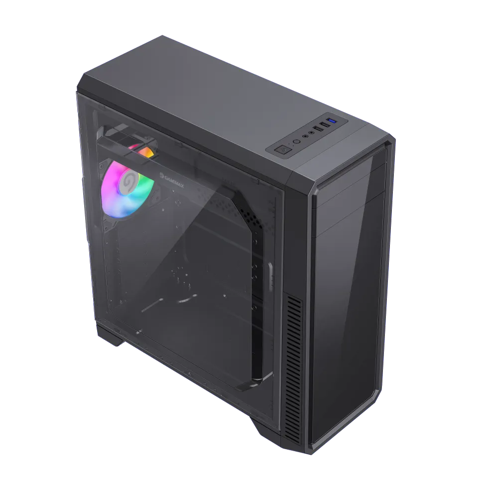 Корпус GameMax G561E Black [Midi Tower, 1 x 12см FRGB, черный]