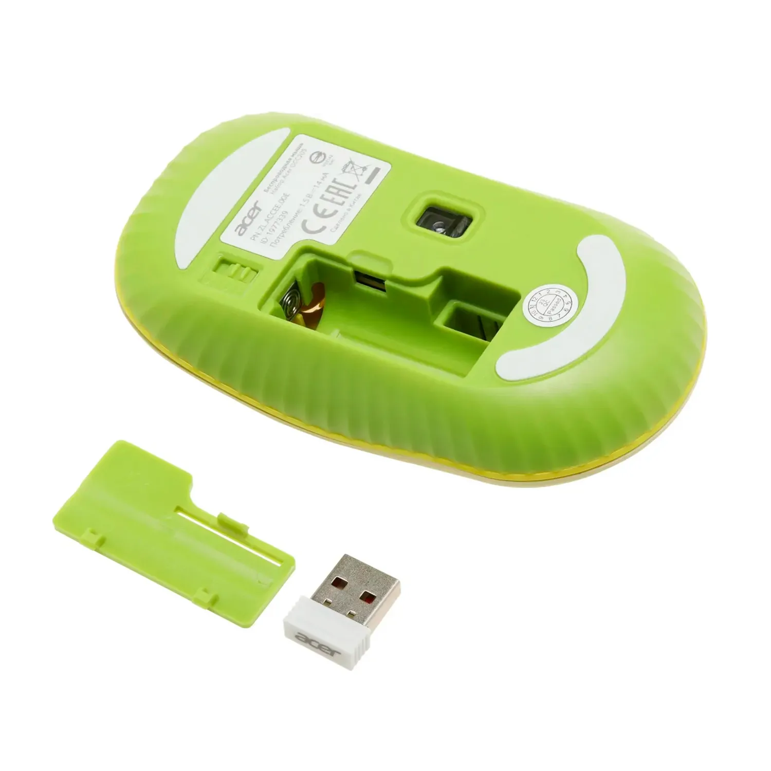 Клавиатура+мышь Acer OCC205 (ZL.ACCEE.00E) [мембранная, беспроводная, зеленая]