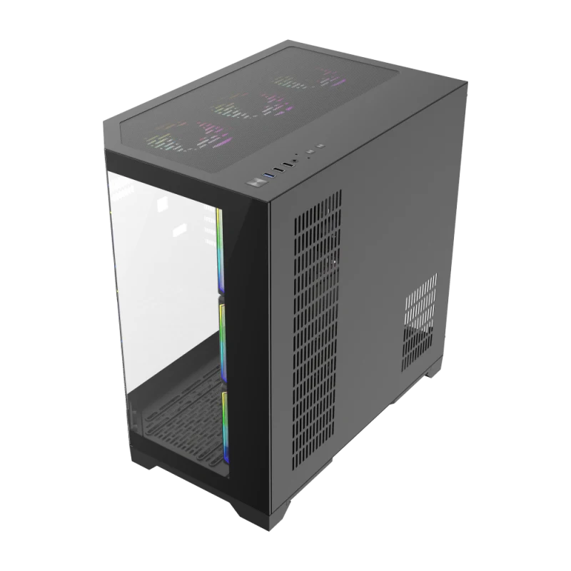 Корпус GameMax Hype-A BK Black [Midi Tower, ARGB 4 x 12см, черный]