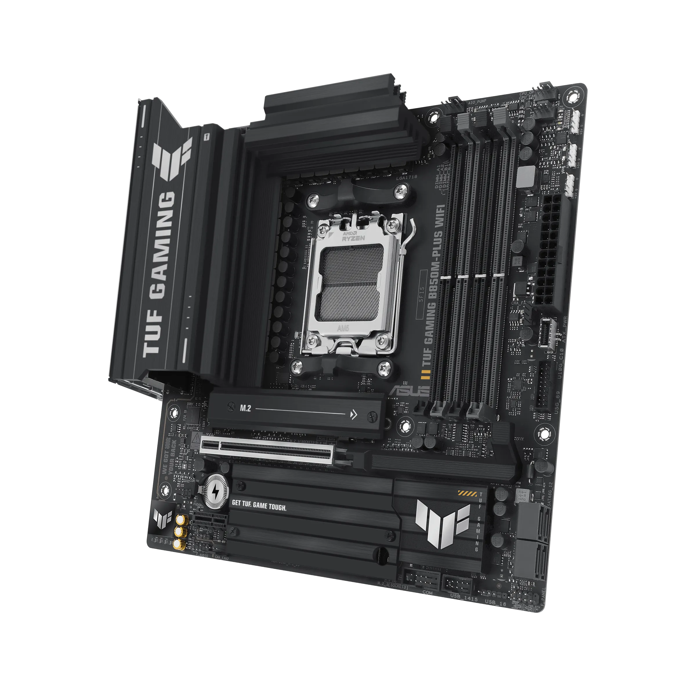 Материнская плата Asus TUF GAMING B850M-PLUS WIFI [AM5, AMD B850, 4xDDR 5, 3xM.2, 1xPCI-E x16, Micro-ATX]