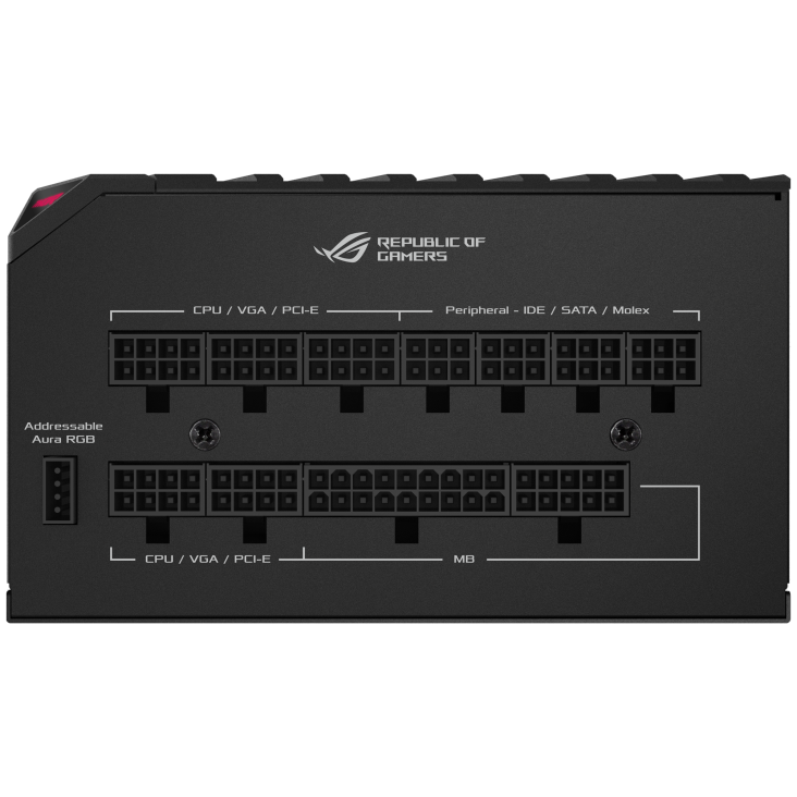 Блок питания Asus ROG Thor Platinum (ROG THOR 850P) [850 Вт, 80 PLUS Platinum, 12x SATA, 4 x 6+2 pin PCIe, 2x 4+4 pin CPU, EPS12V, ATX]