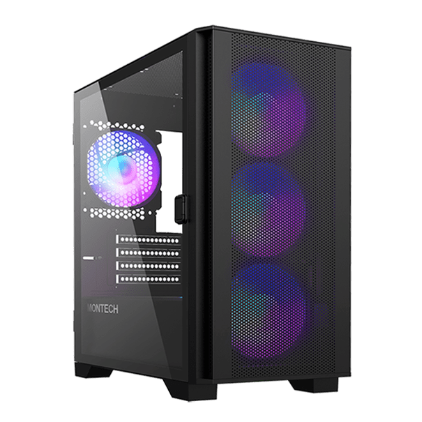 Корпус Montech AIR 100 ARGB (B) [Mini Tower, 4 × 120 мм, Черный]
