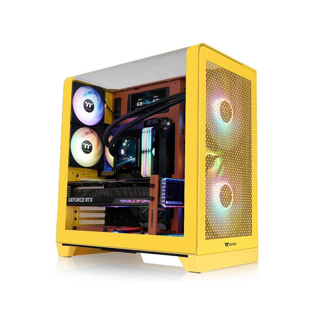 Корпус Thermaltake View 390 Air Butter Caramel (CA-11F-00MMWN-00) [Midi Tower, 2 x 120 мм, желтый]