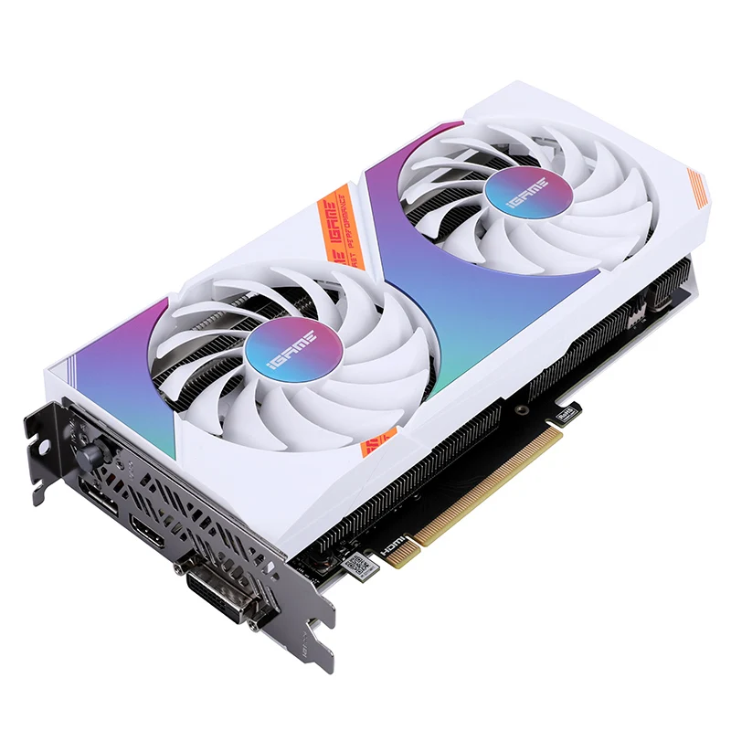 Видеокарта Colorful iGame GeForce RTX 3050 Ultra W DUO OC V2-V [8 ГБ, GDDR6, 128 бит, 1552 МГц, 1777 МГц, DVI, HDMI, DisplayPort]