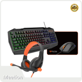 Комплект клавиатура MeeTion C490 [Мембранная, проводная, клавиш -, подсветка, черная]