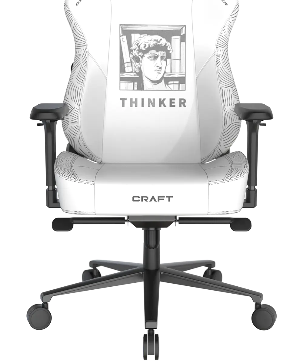 Игровое компьютерное кресло DXRacer Craft Standard F-23-Thinker (GC/LCF23LTA) Белый, Принт - купить в интернет-магазине Forcecom.kz Игровое компьютерное кресло DXRacer Craft Standard F-23-Thinker (GC/LCF23LTA) Белый, Принт