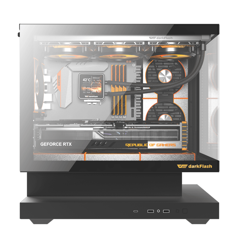 Корпус darkFlash F1 (DF-F1-BK) [Mini Tower, 6 x 120 мм ARGB, Черный]