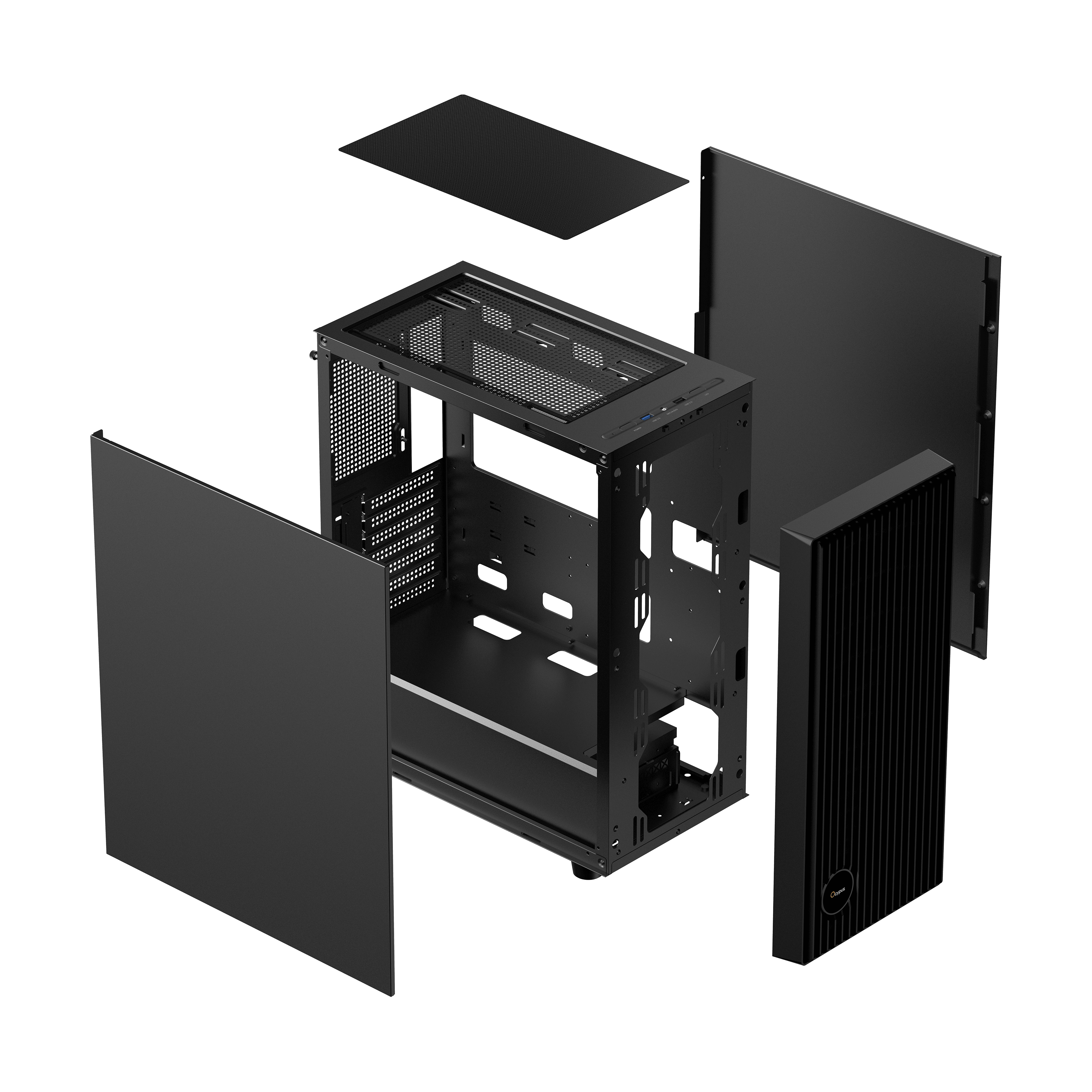 Корпус Ocypus Gamma C70 (Gamma-C70-BKG000XX-GL) [Midi Tower, черный]