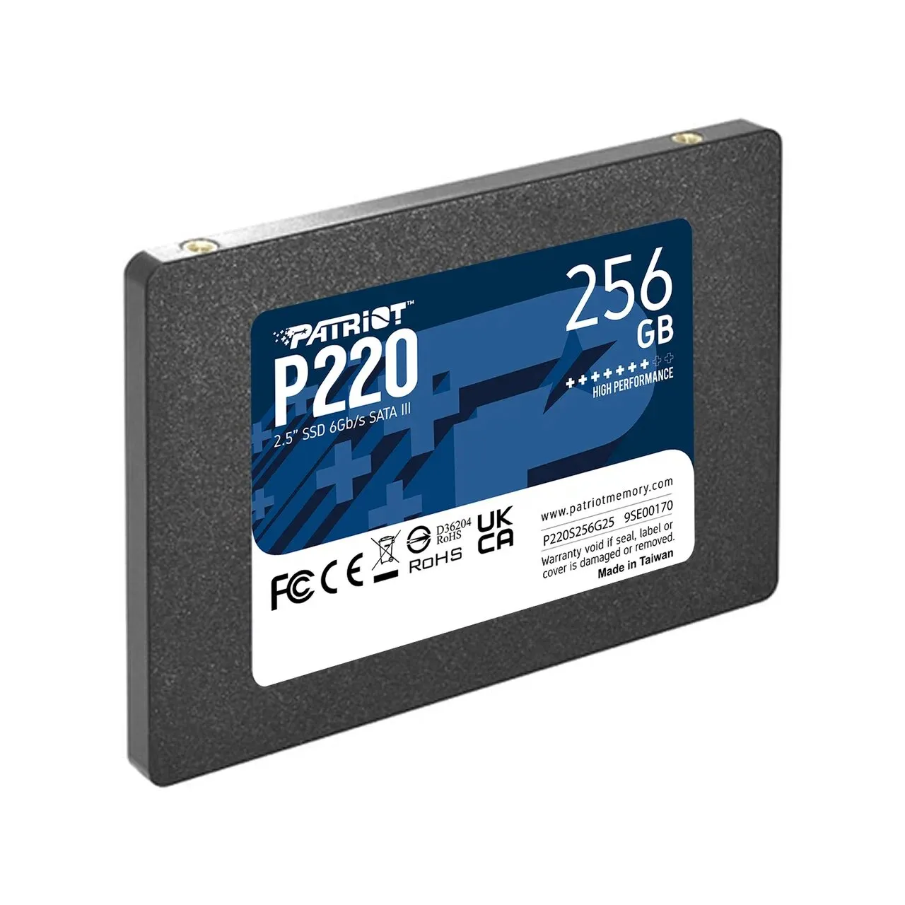 SSD-накопитель Patriot P220 (P220S256G25) [256 ГБ, 2.5", SATA III, 550/490 МБ/с, TLC]