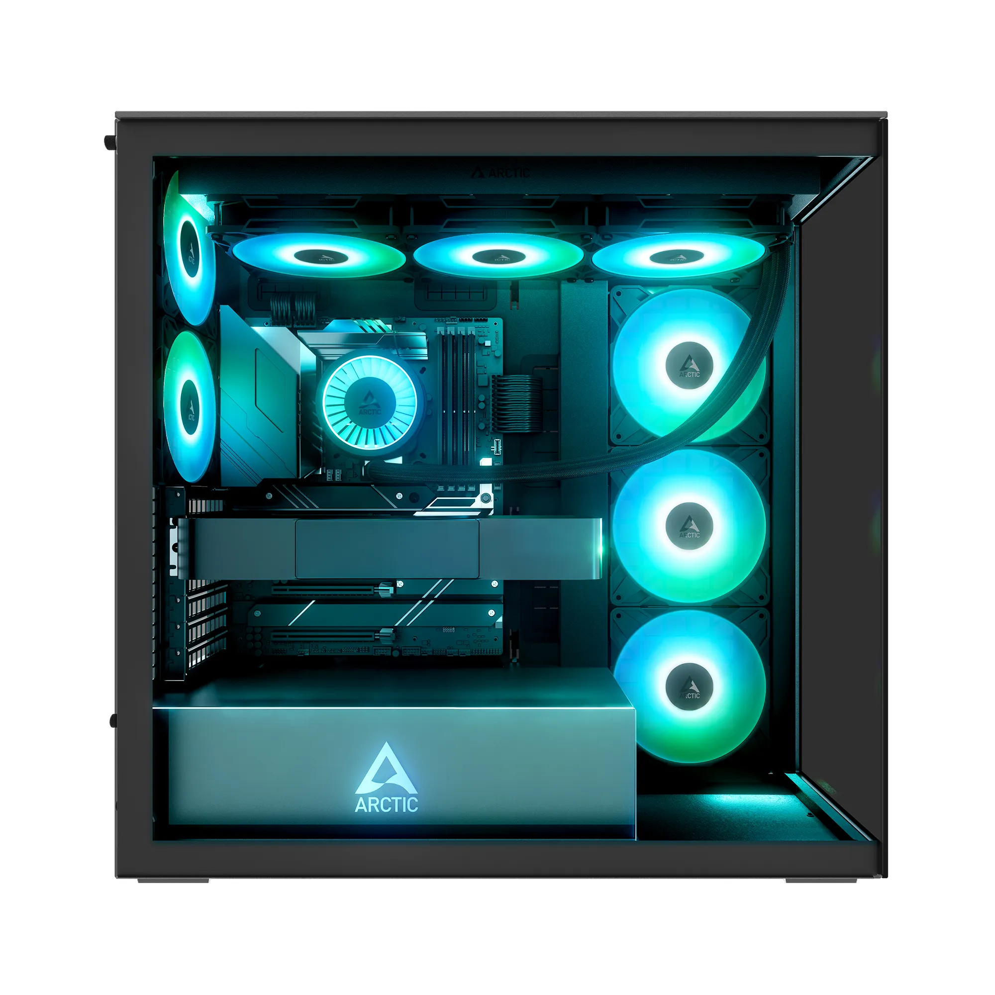 Корпус Arctic Xtender Black(Mirror Glass) (ACPCC00018A) [Full Tower, 2×120 мм + 3×140 мм A-RGB]