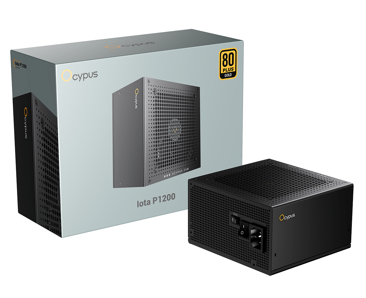 Блок питания Ocypus Iota P1200 (Iota-P1200-G1FFBK024X-EU) [1200 Вт, 80 PLUS Gold, 8x SATA, 1 x 16 pin (12VHPWR), 3 x 6+2 pin PCIe, 2x 4+4 pin CPU, ATX]