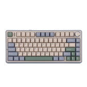 Клавиатура Aula F75 [механическая, проводная + беспроводная, RGB подсветка, Leobog Graywood V3, фиолетовая]