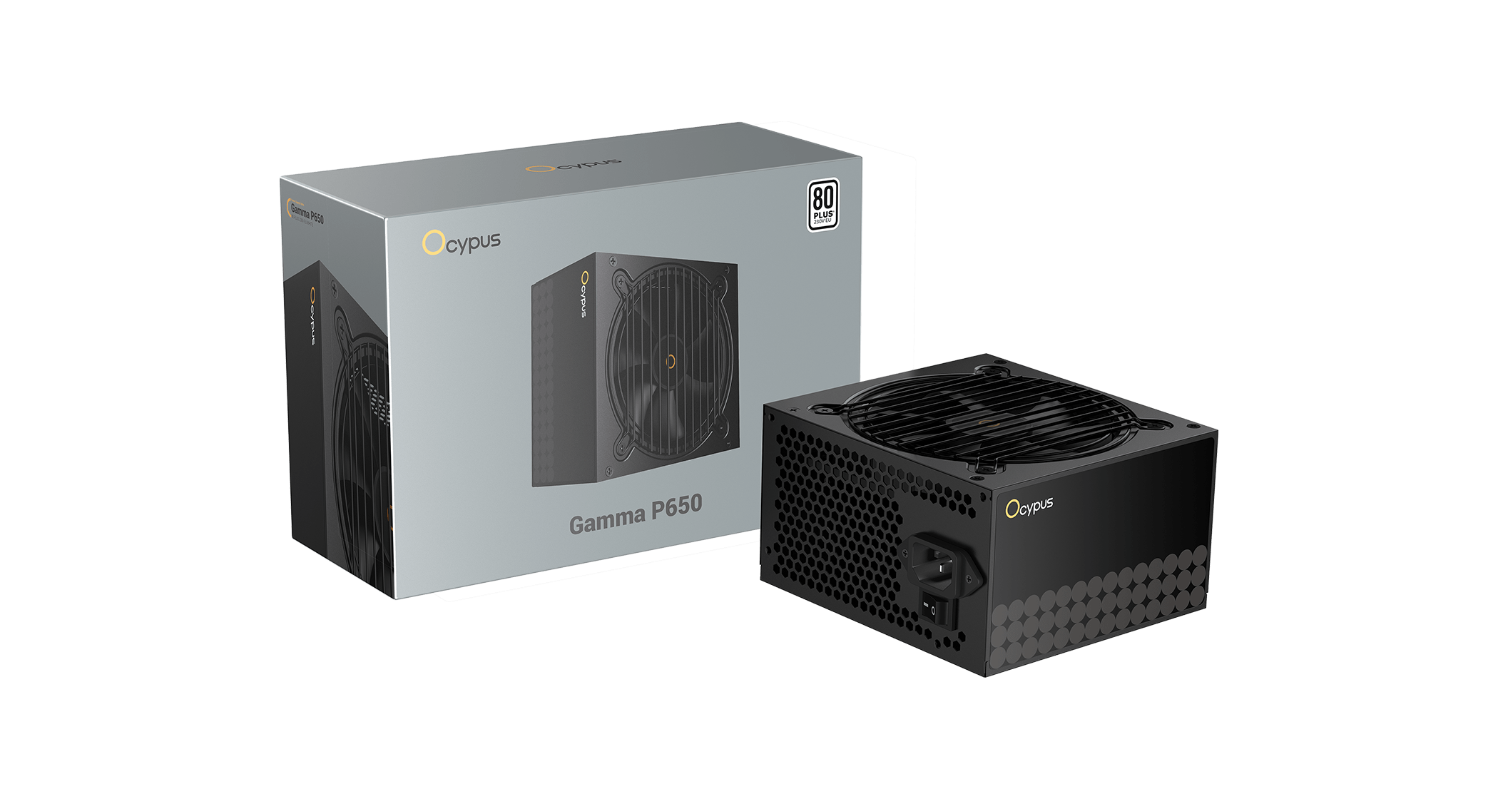 Блок питания Ocypus Gamma P650 (Gamma-P650-W1HDBK024X-EU) [650 Вт, 80 PLUS Standart, 6x SATA, 2 x 6+2 pin PCIe, 2x 4+4 pin CPU, ATX]