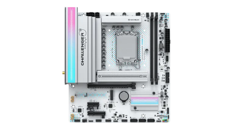 Материнская плата Maxsun Challenger Z890M WIFI ICE (Challenger Z890M WIFI ICE) [LGA 1851, Intel Z890, 2xDDR 5, 2xM.2, 1xPCI-E x16, Micro-ATX]