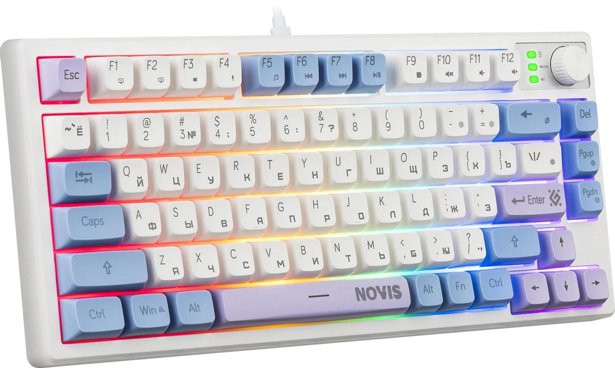 Клавиатура Defender Novis GK-318 (45318) [Мембранная, проводная, клавиш - 80, подсветка, белая]