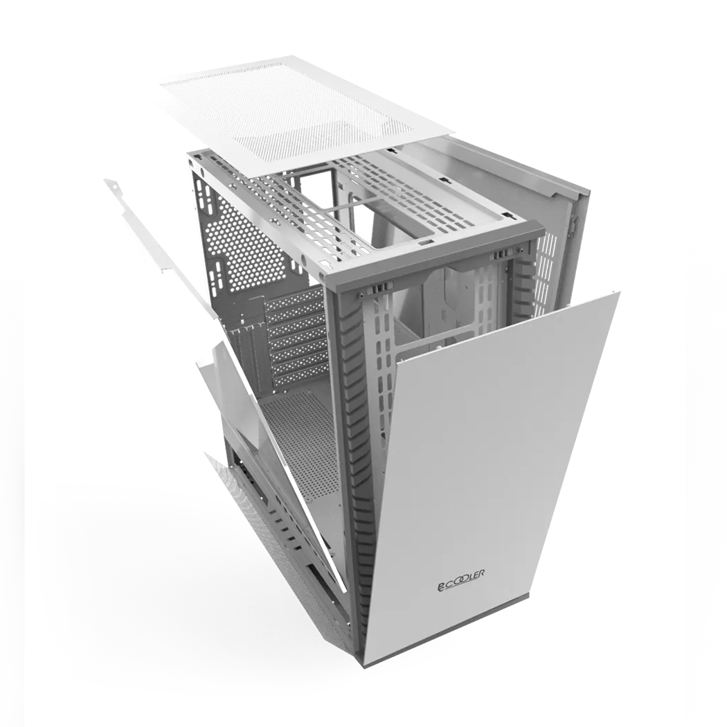 Корпус PCCooler ME200W MESH WH [Midi Tower, 3 x 120 мм, белый]