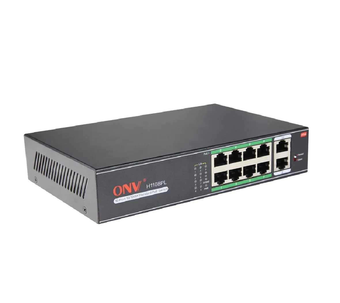 Коммутатор PoE  8-портовый ONV H1108PL long distance