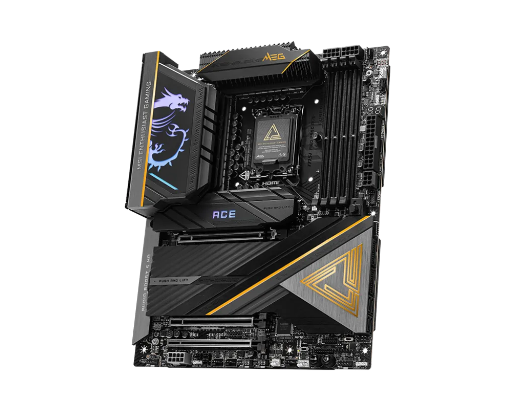 Материнская плата MSI MEG Z890 ACE [LGA 1851, Intel Z890, 4xDDR 5, 5xM.2, 3xPCI-E x16, Standard-ATX]