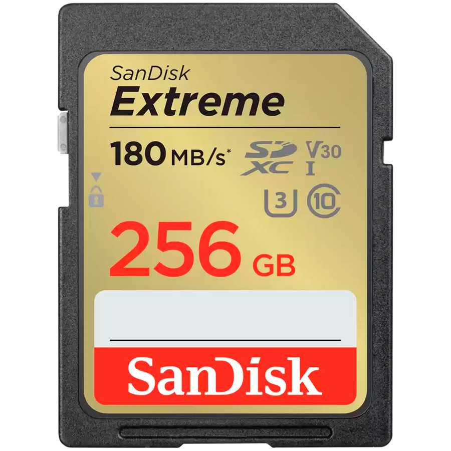 Карта памяти SANDISK Extreme PLUS 256GB SDXC, UHS-I, Class 10, U3, V30 (SDSDXWV-256G-GNCIN)