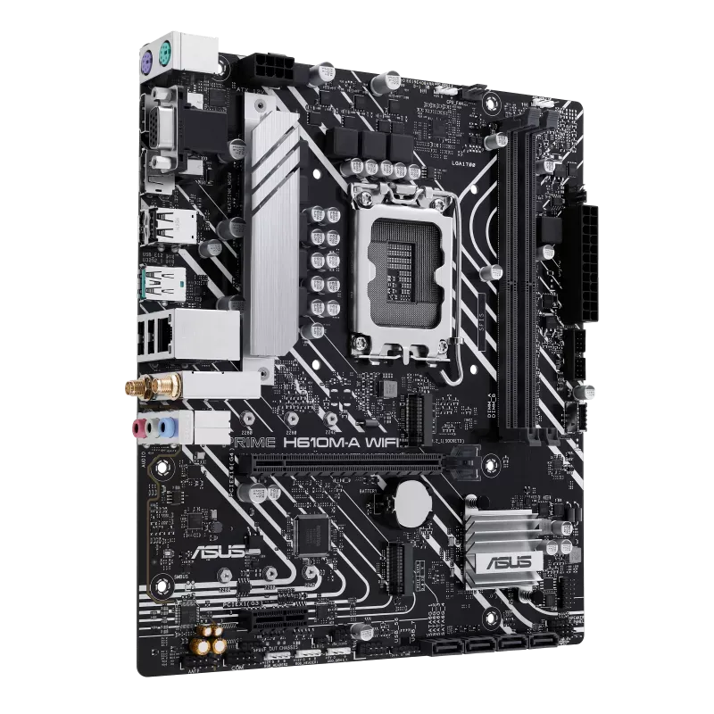 Материнская плата Asus PRIME H610M-A WIFI [LGA 1700, Intel H610, 2xDDR 5, 2xM.2, 1xPCI-E x16, Micro-ATX]