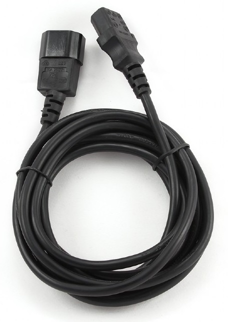 Кабель питания сист.блок-монитор Cablexpert PC-189-1-3M, 3м, C13-C14, Чёрный