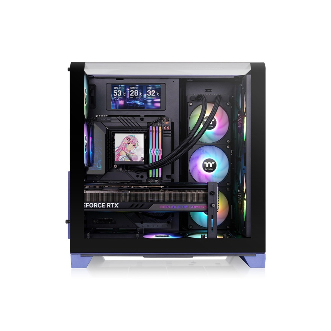 Корпус Thermaltake View 390 Air Future Dusk (CA-11F-00MNWN-00) [Midi Tower, 2 x 120 мм, фиолетовый]