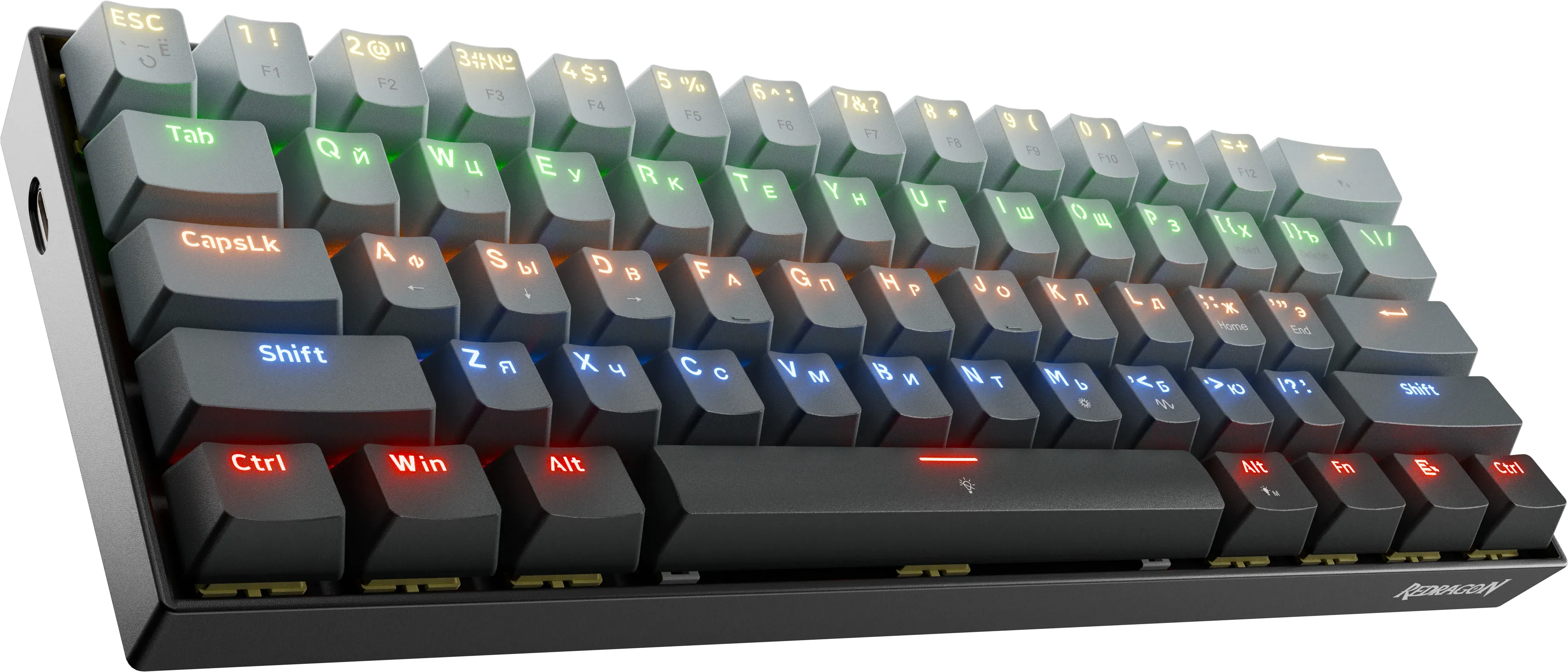 Клавиатура Redragon Fizz RT (72300) [механическая, проводная, RGB подсветка, Redragon magnetic, черная]