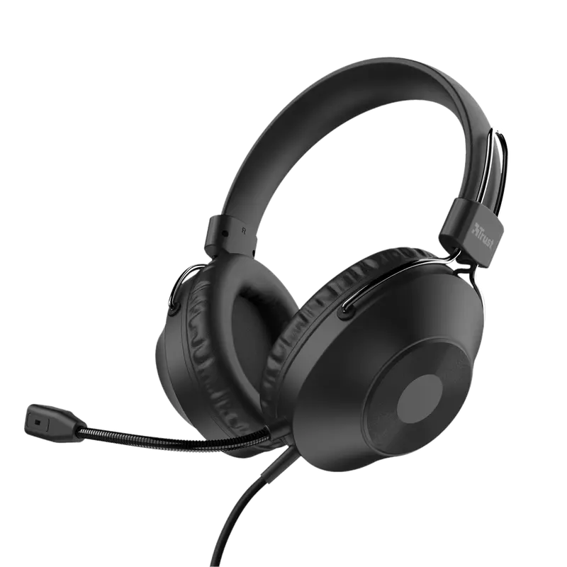 Наушники-гарнитура проводная Trust Ozo USB черный