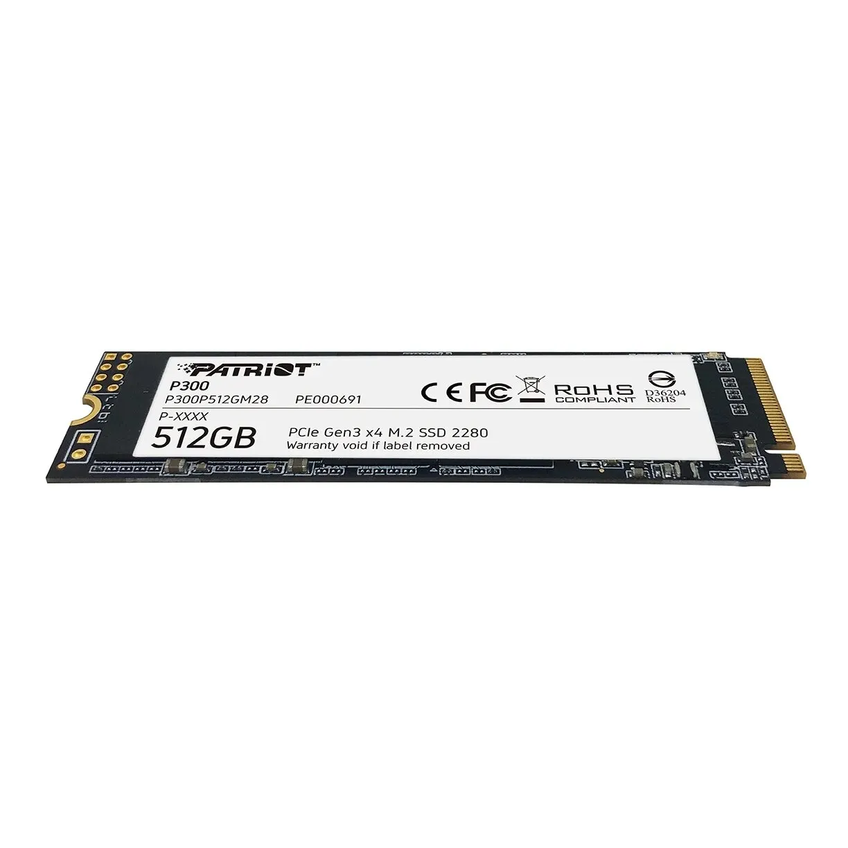 SSD накопитель Patriot P300 (P300P512GM28) [512 ГБ, M.2PCI-E, чтение: 1700 МБ/с, запись: 1200 МБ/с, TLC]